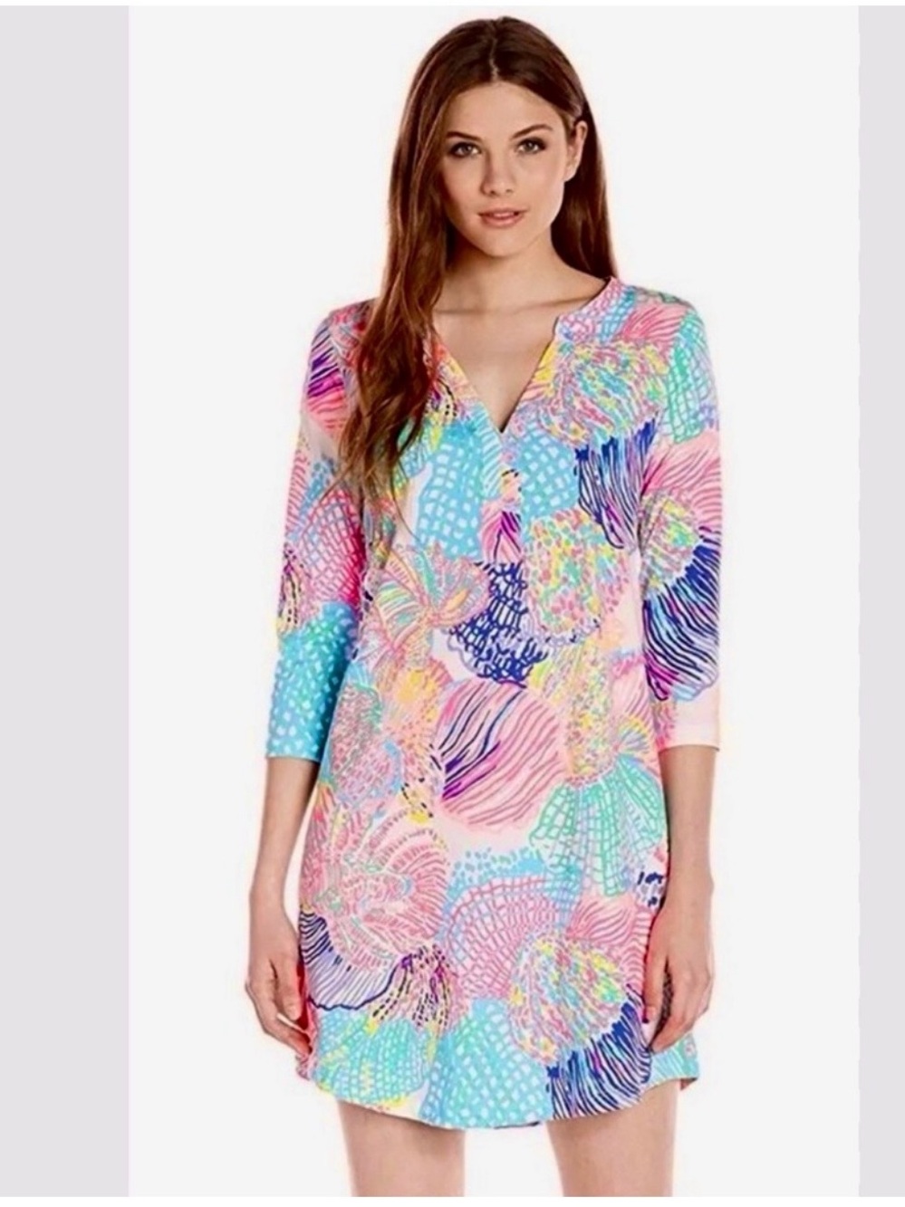 LILLY PULITZER Womens Multi
Roar Of The Sea Ali Dress
Beach Swim Cover Up Sz M